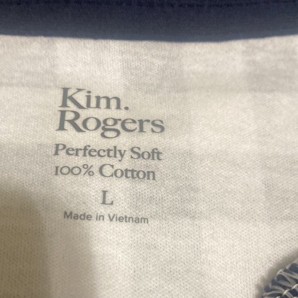 Kim Rogers navy check polo size L - Picture 2 of 8